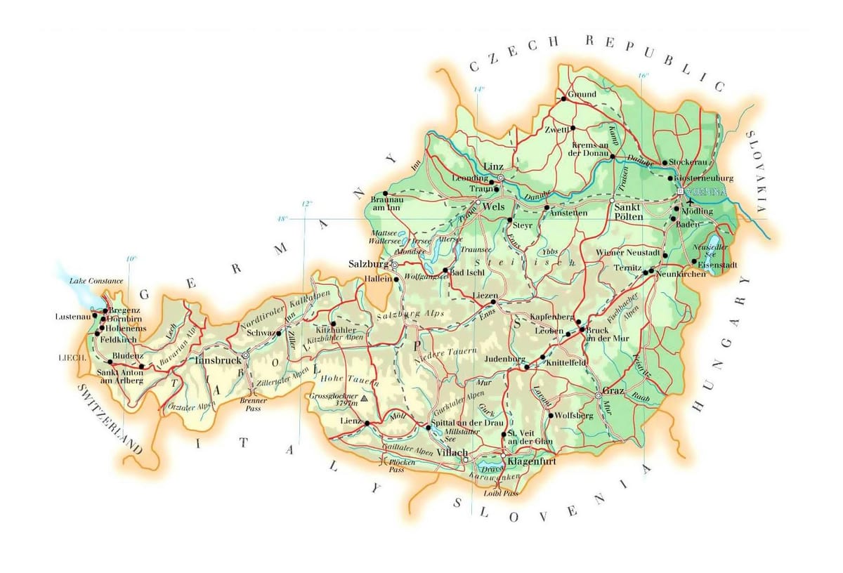mapa ng austria elevation