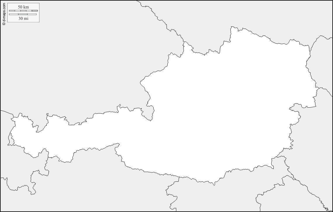 mapa ng austria mapa balangkas