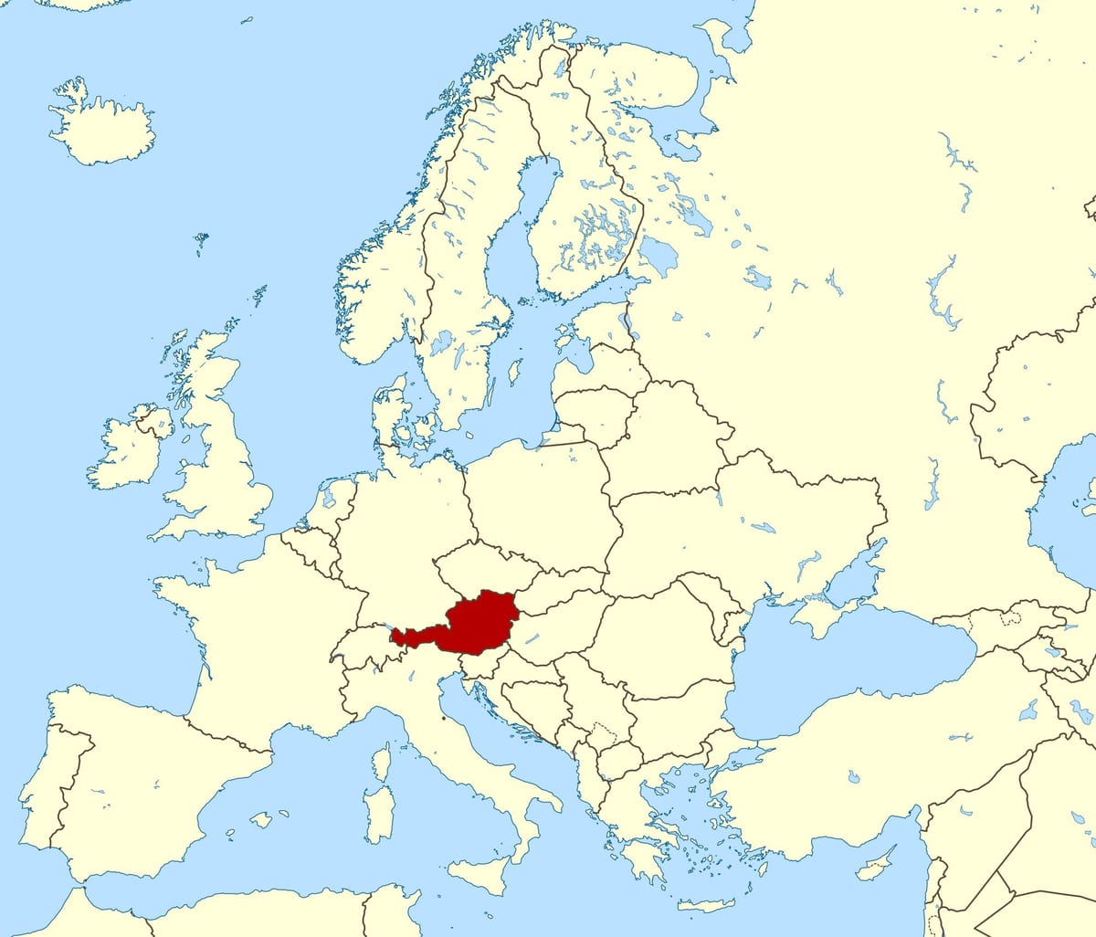 ipakita ang mapa ng austria