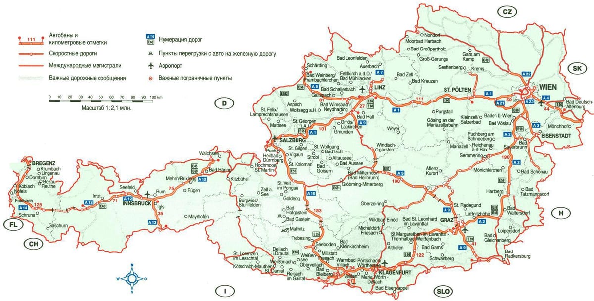 detalyadong mga mapa ng austria