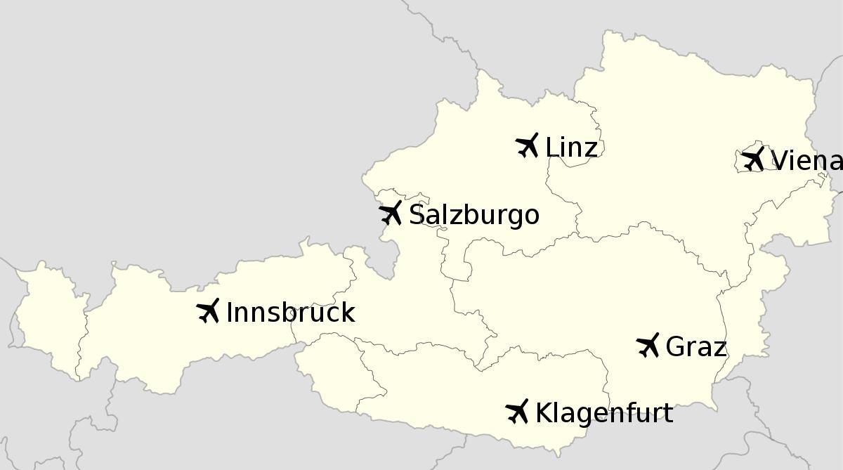 mga paliparan sa austria mapa