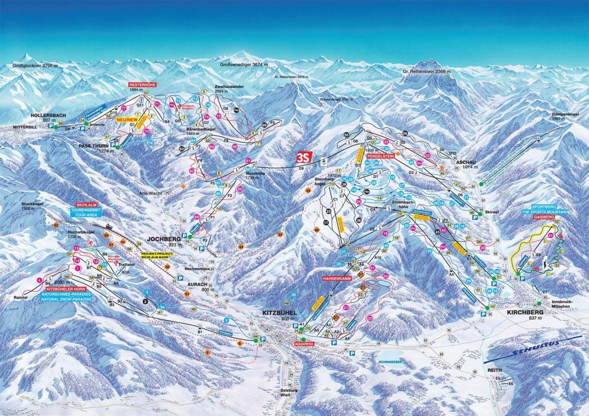 austria ski mapa