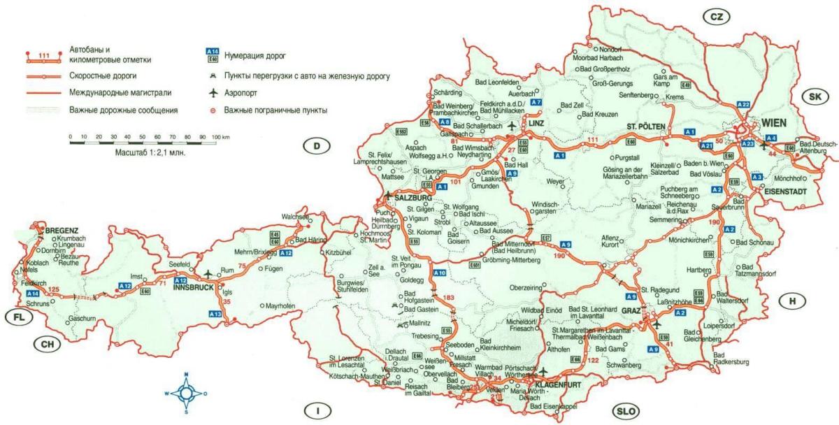austria paglalakbay mapa