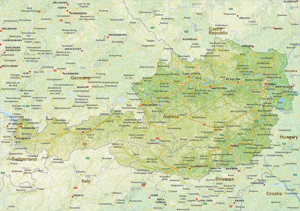 mapa ng bruck austria