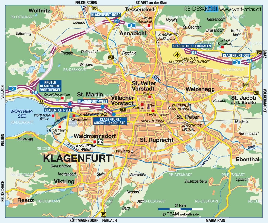 mapa ng klagenfurt austria