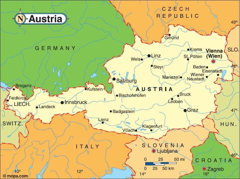 mapa ng landeck austria