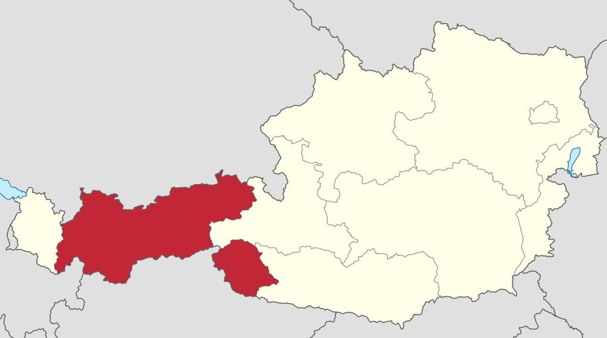 austria tyrol mapa