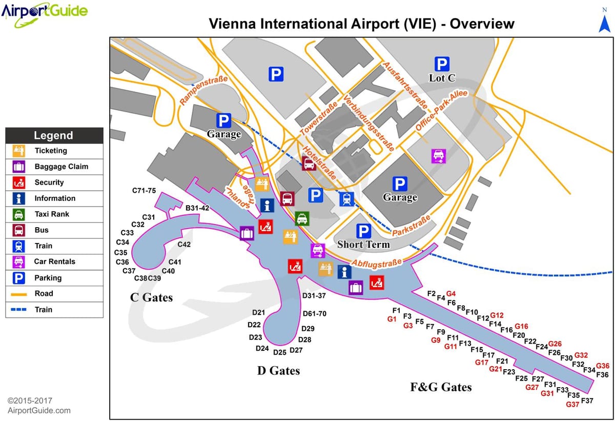 mapa ng vienna austria airport