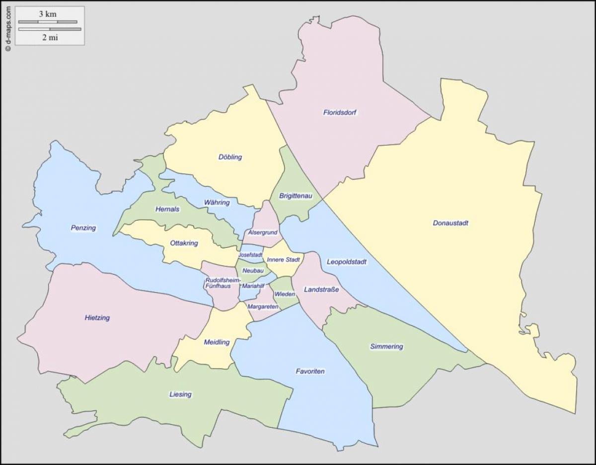 mapa ng vienna austria distrito 