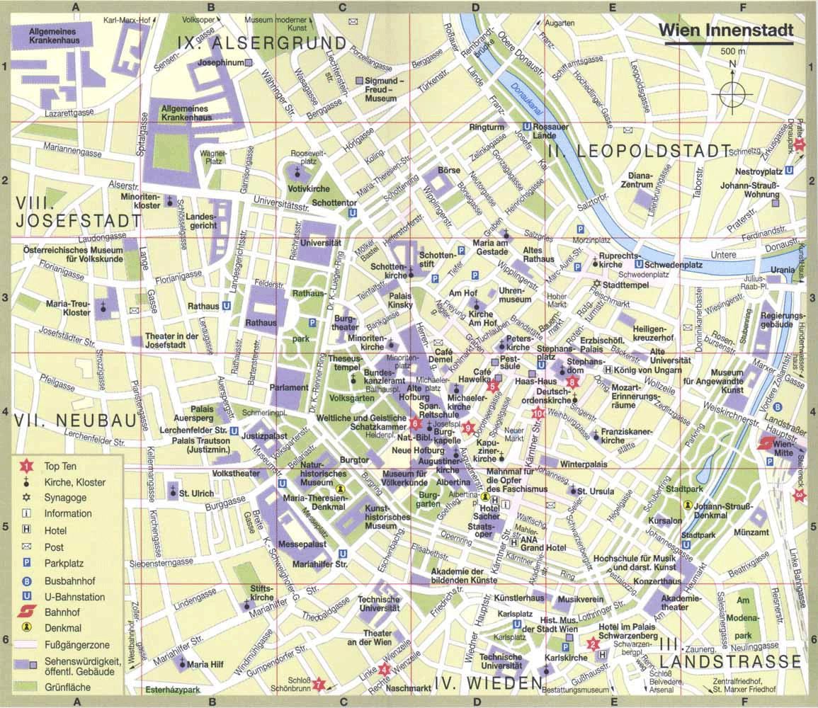 mapa ng vienna austria pinupuntahan ng mga turista
