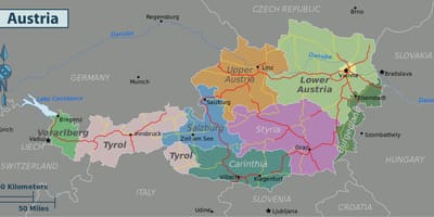 Austria atraksyon mapa