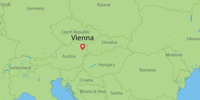 Mapa ng vienna, austria at sa nakapalibot na lugar