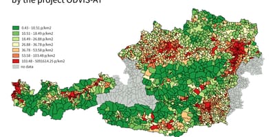 Austria populasyon density mapa