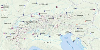 Mapa ng austria ski resorts paliparan