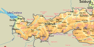Mapa ng mayrhofen austria