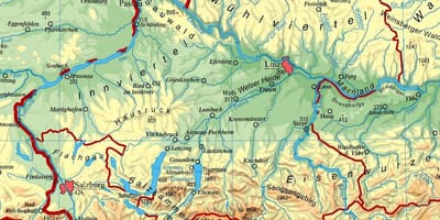 Mapa ng upper austria